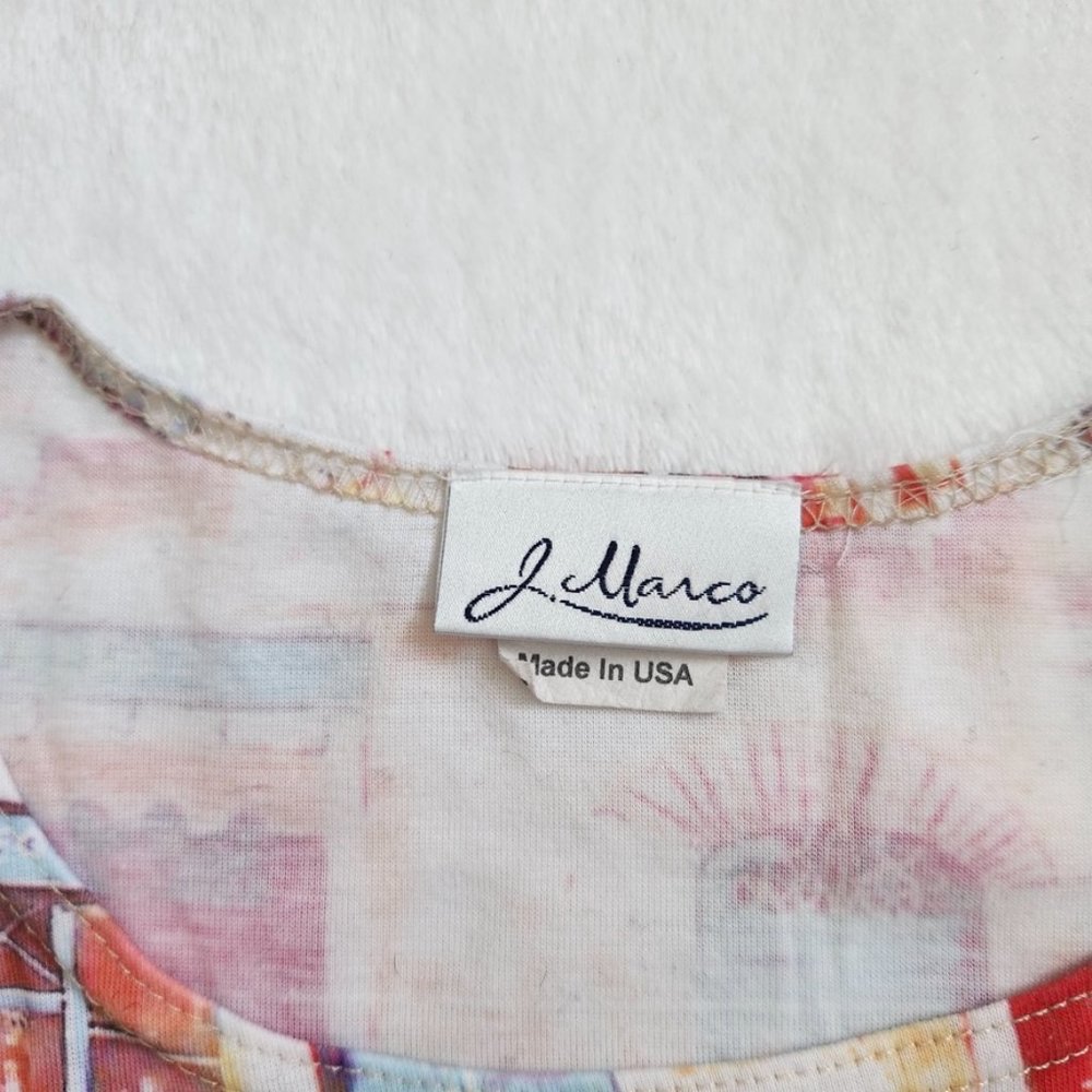 Vintage 90s French Art Print Top Large Paris Cafe J Marco Cyber Rhinestones Y2K - Picture 9 of 16